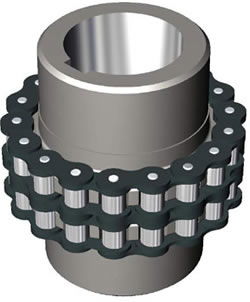 GL-type roller chain coupling AUTOCAD renderings